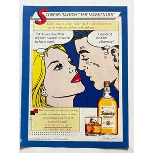 Vintage 1990 Scoresby Scotch Whiskey Liquor Cartoon Advertisement Print Ad